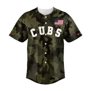 Camo Chicago Cubs Baseball Jersey M New